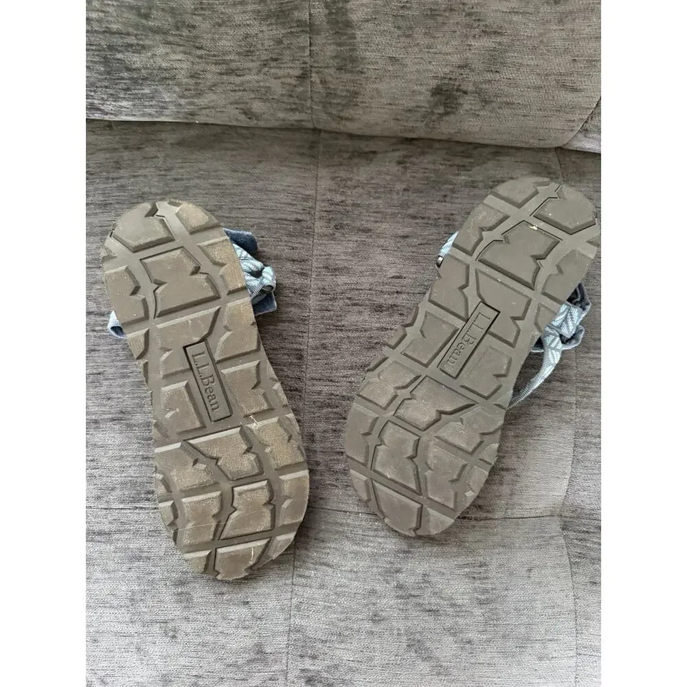L.L. Bean Katahdin 4-Point Strap Hiking Sandals Mens Size 9 Blue #508563